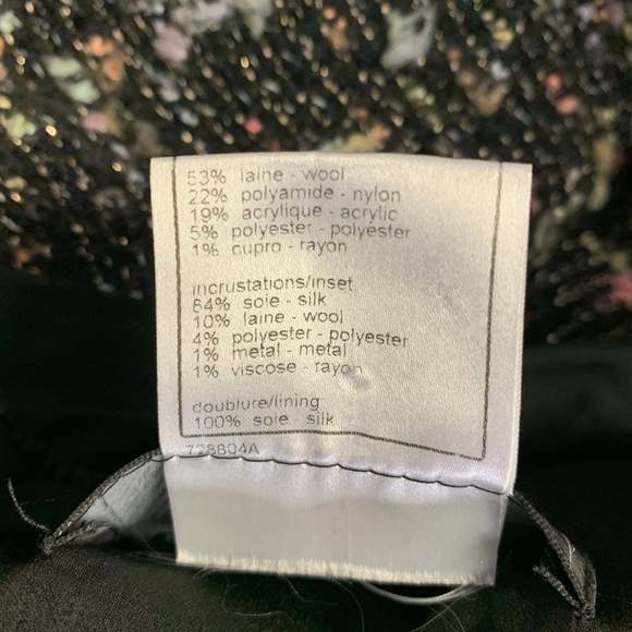 CHANEL Black Multi-Color Wool Blend Open Front Jacket - Picture 6 of 7